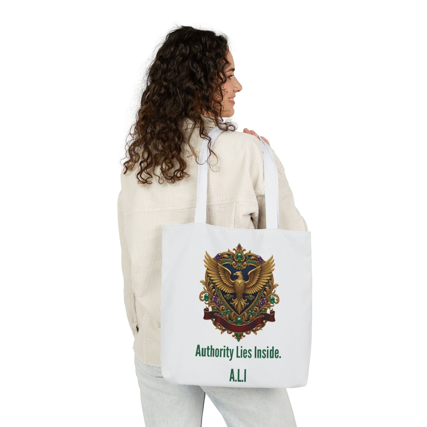 Personalized Initial Quote Eagle Wings Canvas Tote Custom Name