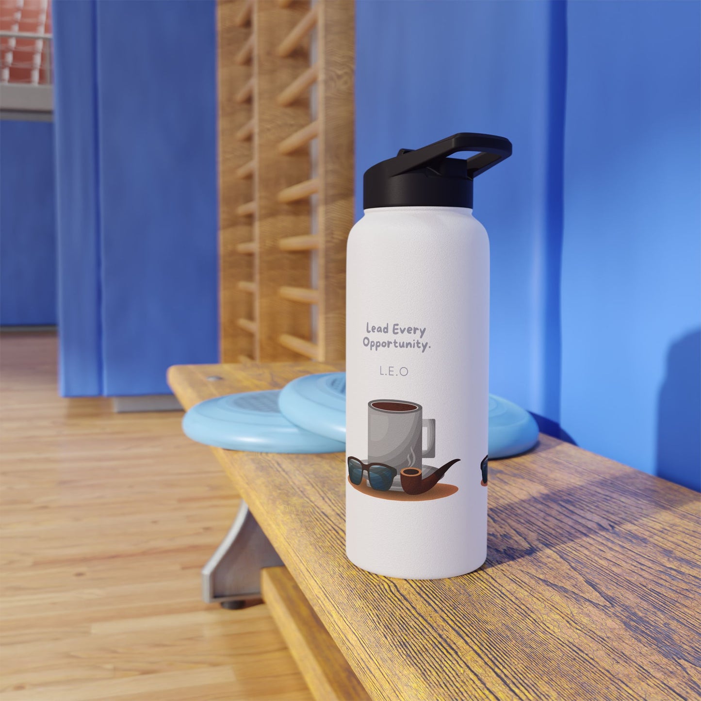 Personalized Initial Quote Sunglasses and Coffee Stainless Steel Water Bottle