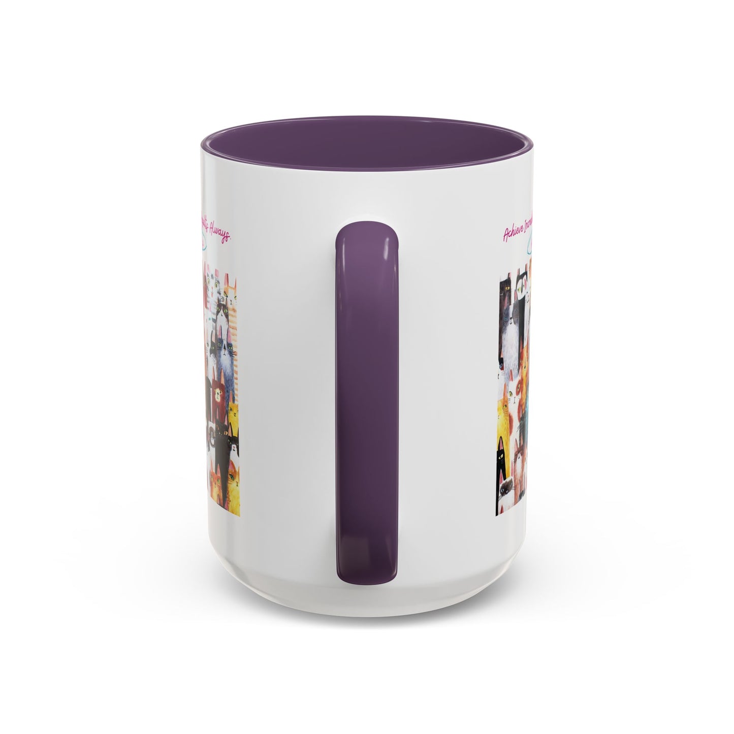 Personalized Initial Cat Collage Accent Coffee Mug