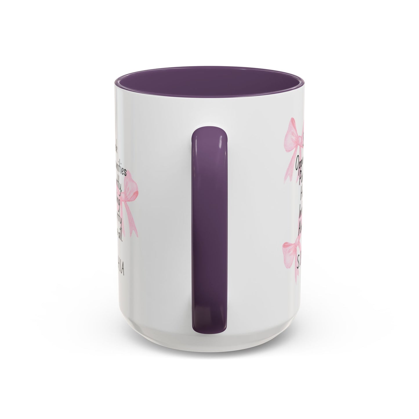 Personalized Pink Bow Accent Coffee Mug