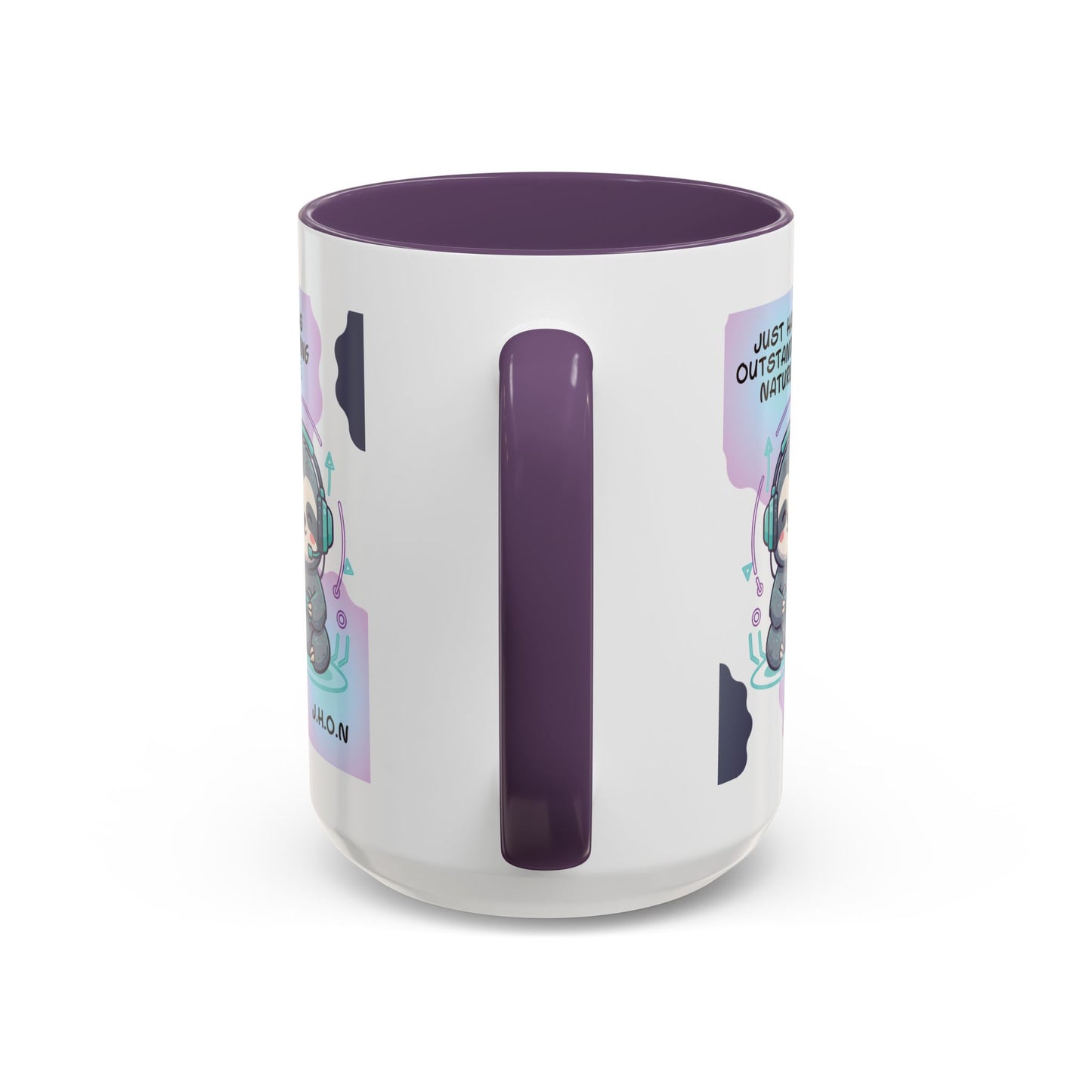 Personalized Initial Sloth Gamer Accent Coffee Mug