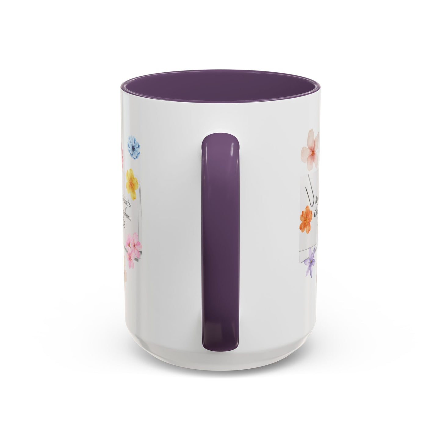 Personalized Floral Clip Note Accent Coffee Mug