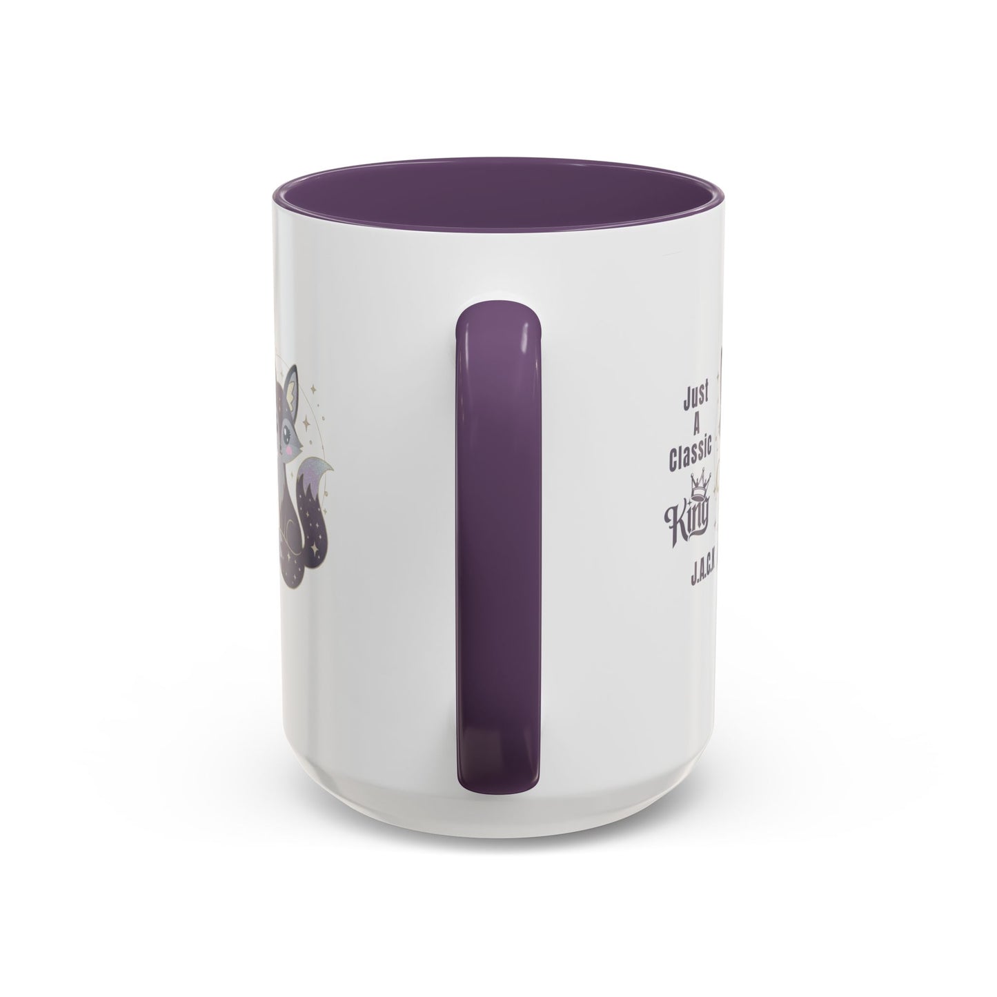 Personalized Initial Fox King Accent Coffee Mug