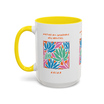 Personalized Initial Floral Momentum Accent Coffee Mug