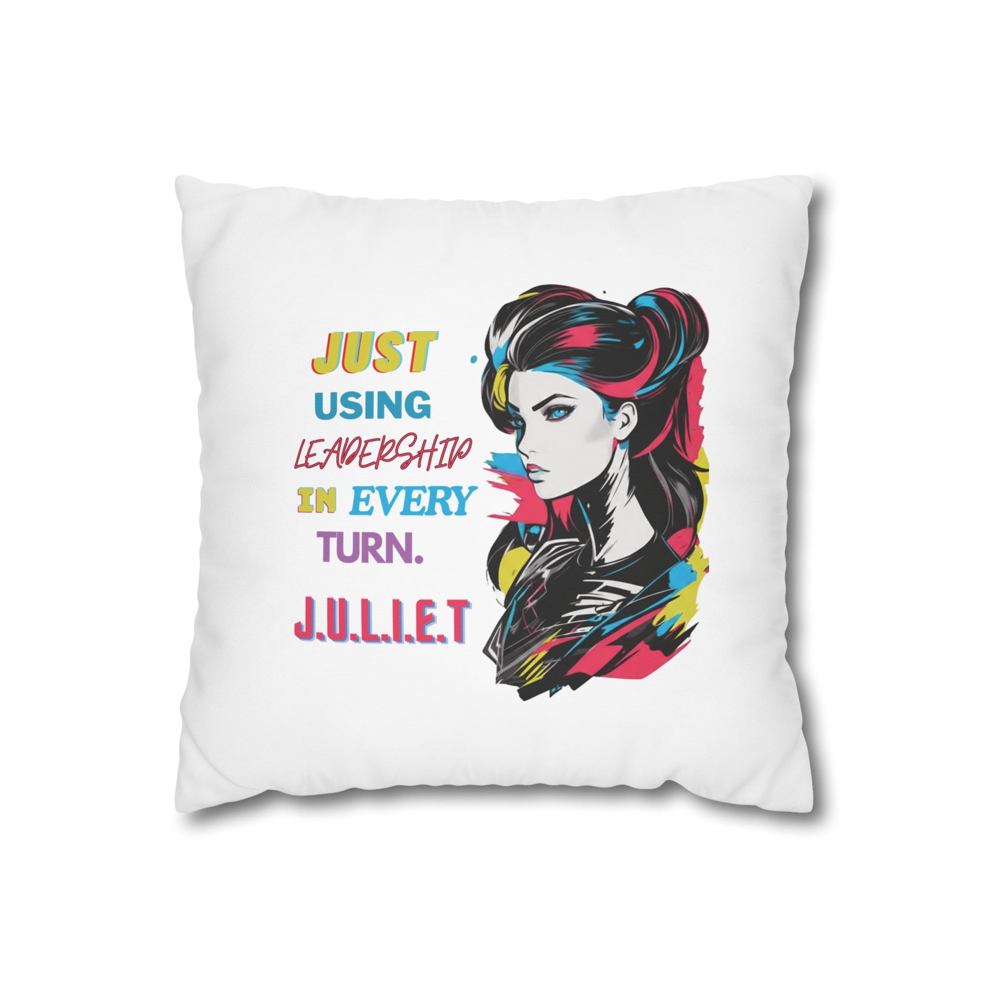 Customized monogrammed pillowcase with personalized quote. High-quality poly canvas square cushion cover, ideal for housewarming, wedding, or anniversary gifts with bespoke text.