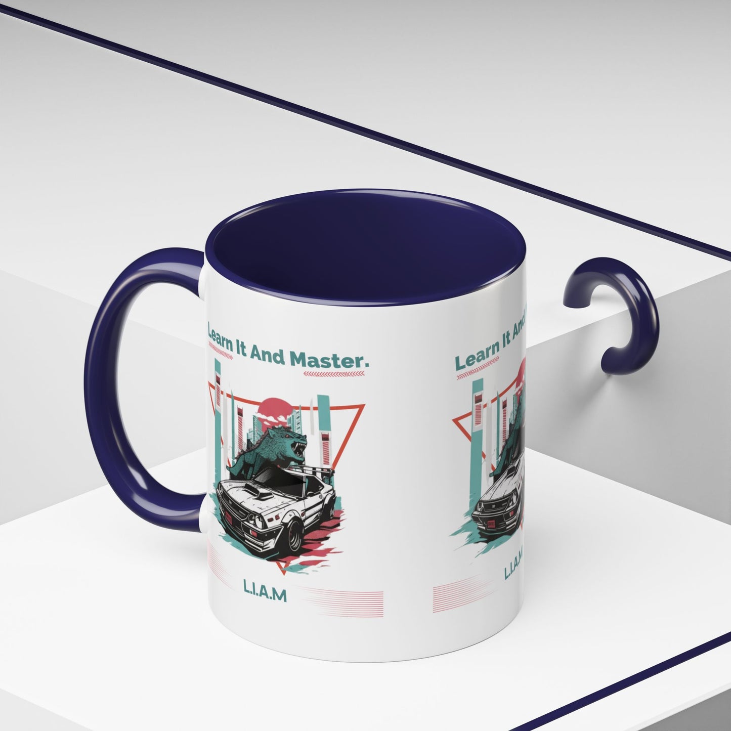 Personalized Retro Racing Accent Coffee Mug