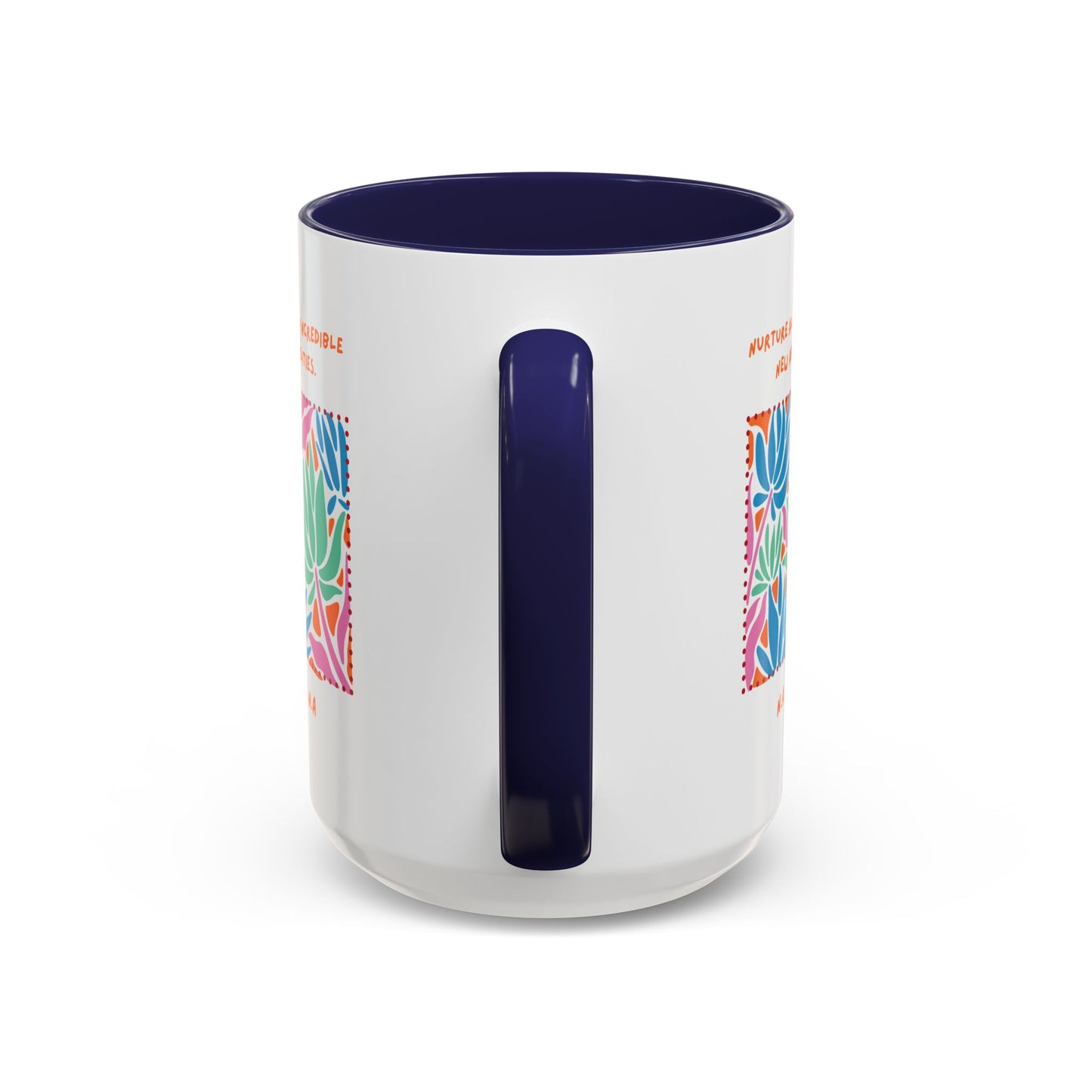 Personalized Initial Floral Momentum Accent Coffee Mug