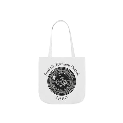 Personalized Initial Quote Circle Fish Canvas Tote Custom Name