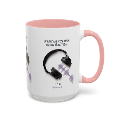 Personalized Initial Headphones Accent Coffee Mug