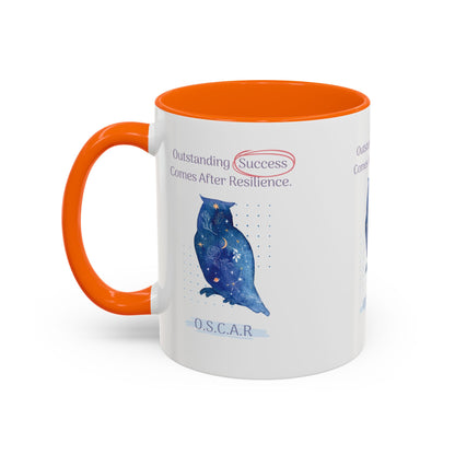 Personalized Initial Galaxy Owl Accent Coffee Mug