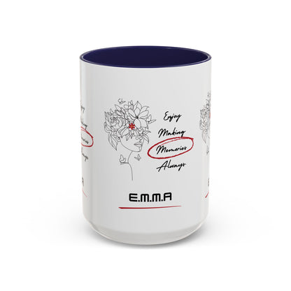 Personalized Initial Floral Girl Accent Coffee Mug