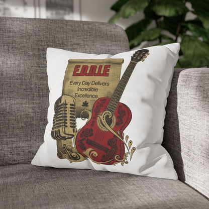 Personalized Initial Quote Guitar — Custom Sayings on Square Poly Canvas Pillowcase