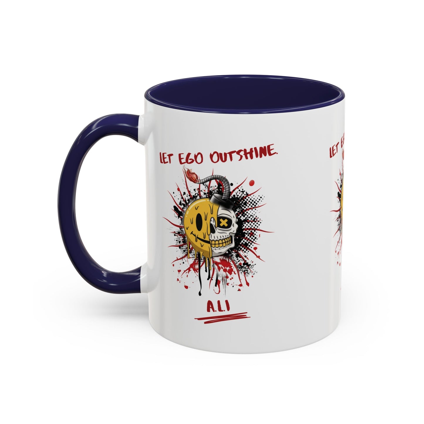 Personalized Split Smile Skull Accent Coffee Mug