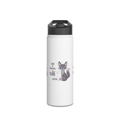Personalized Initial Quote Fox King Stainless Steel Water Bottle