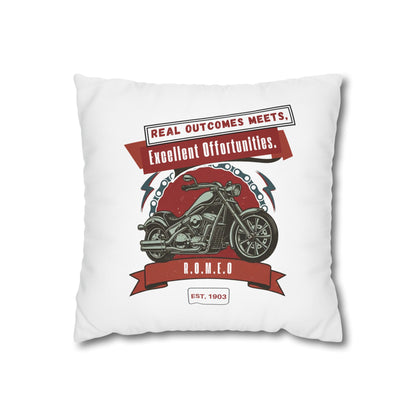 Customized monogrammed pillowcase with personalized quote. High-quality poly canvas square cushion cover, ideal for housewarming, wedding, or anniversary gifts with bespoke text.