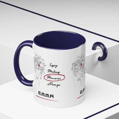 Personalized Initial Floral Girl Accent Coffee Mug