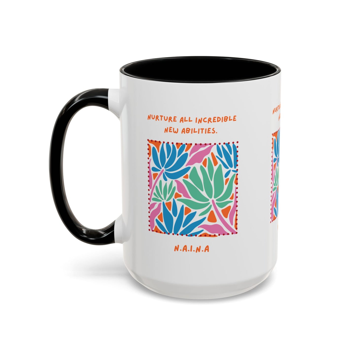 Personalized Initial Floral Momentum Accent Coffee Mug