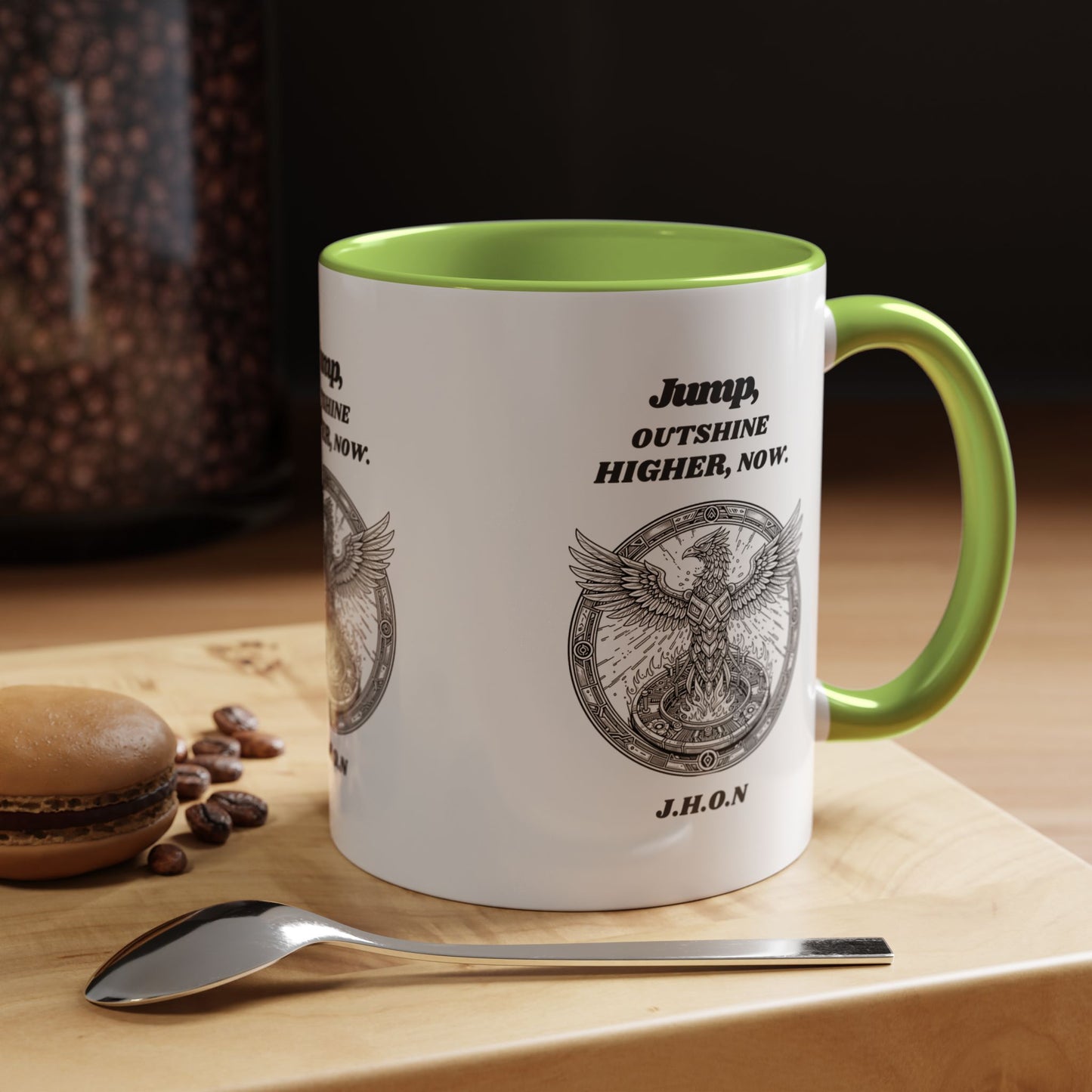 Personalized Eagle Circle Accent Coffee Mug