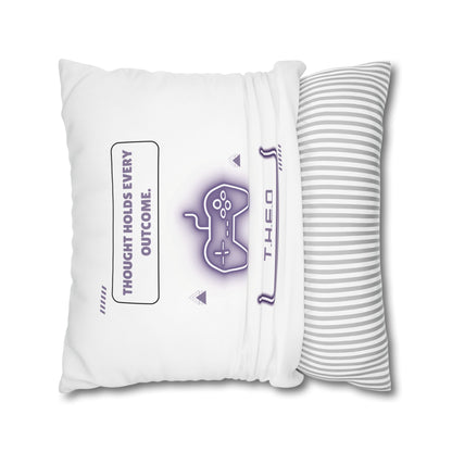 Personalized Initial Quote Game Controller — Custom Sayings on Square Poly Canvas Pillowcase