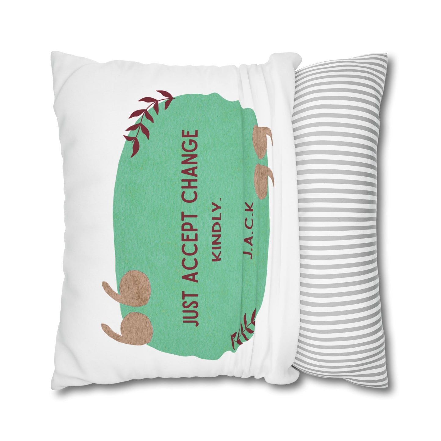 Personalized Initial Quote Oval Note — Custom Sayings on Square Poly Canvas Pillowcase