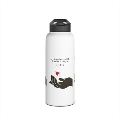 Personalized Initial Quote Hand and Gem Stainless Steel Water Bottle