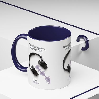 Personalized Initial Headphones Accent Coffee Mug