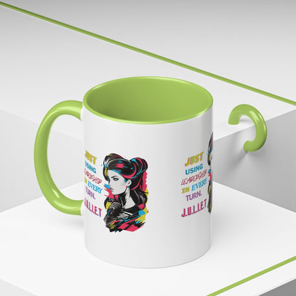 Personalized Vintage Girl Accent Coffee Mug