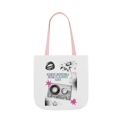 Personalized Initial Quote Cassette Vibes Canvas Tote Custom Name