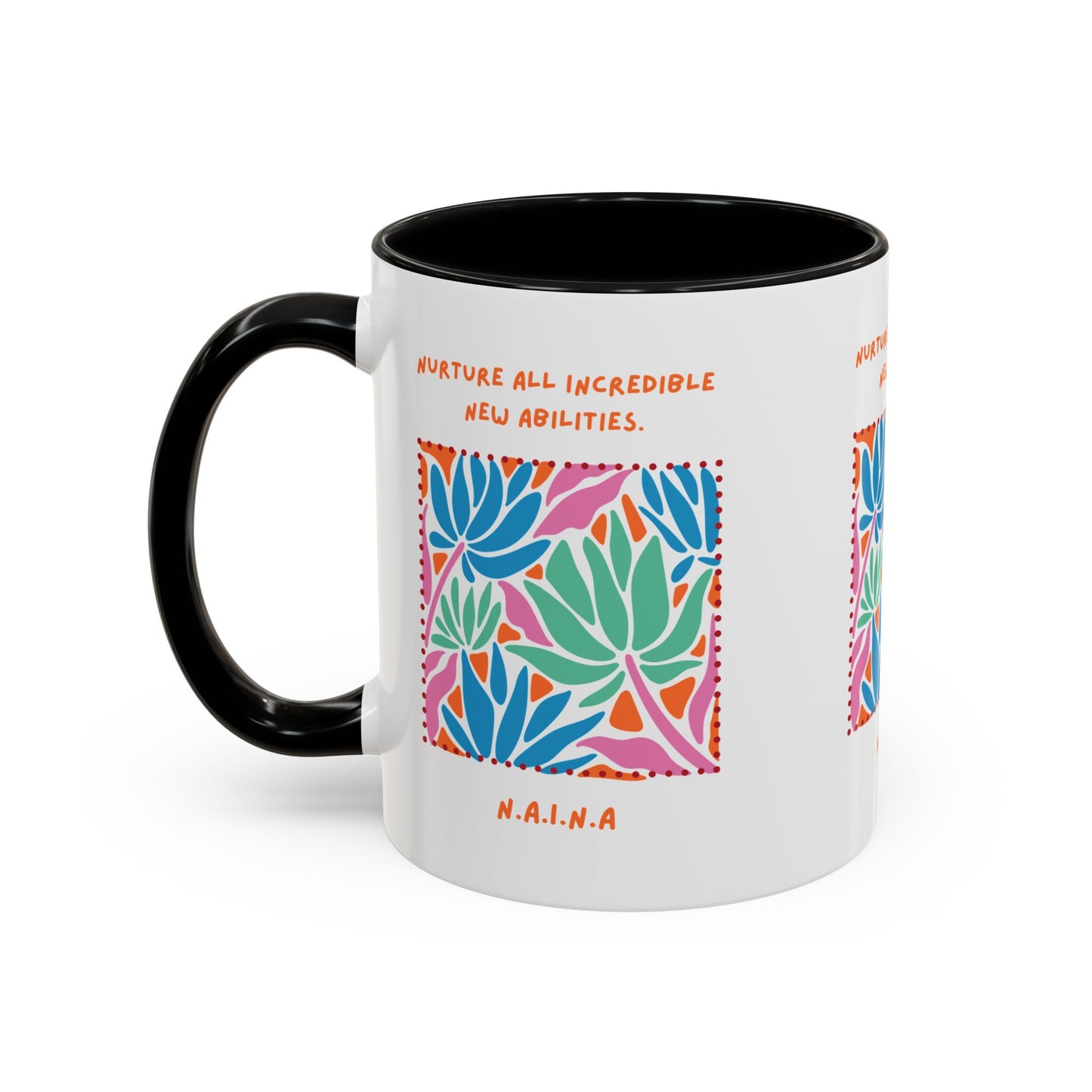 Personalized Initial Floral Momentum Accent Coffee Mug