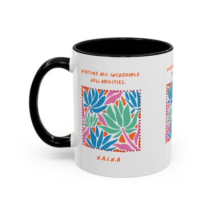 Personalized Initial Floral Momentum Accent Coffee Mug