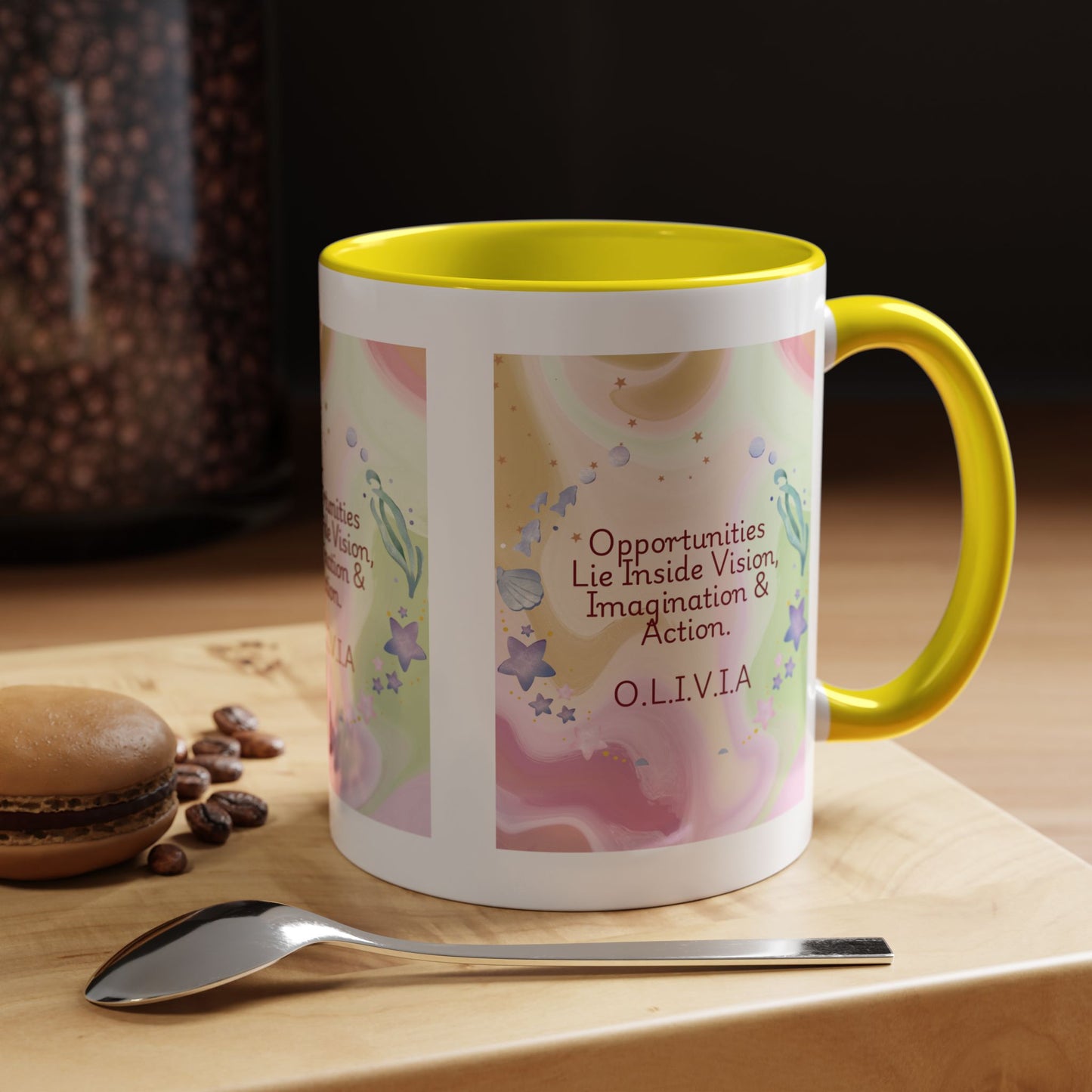 Personalized Ocean Theme Accent Coffee Mug