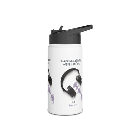 Personalized Initial Quote Headphones Stainless Steel Water Bottle