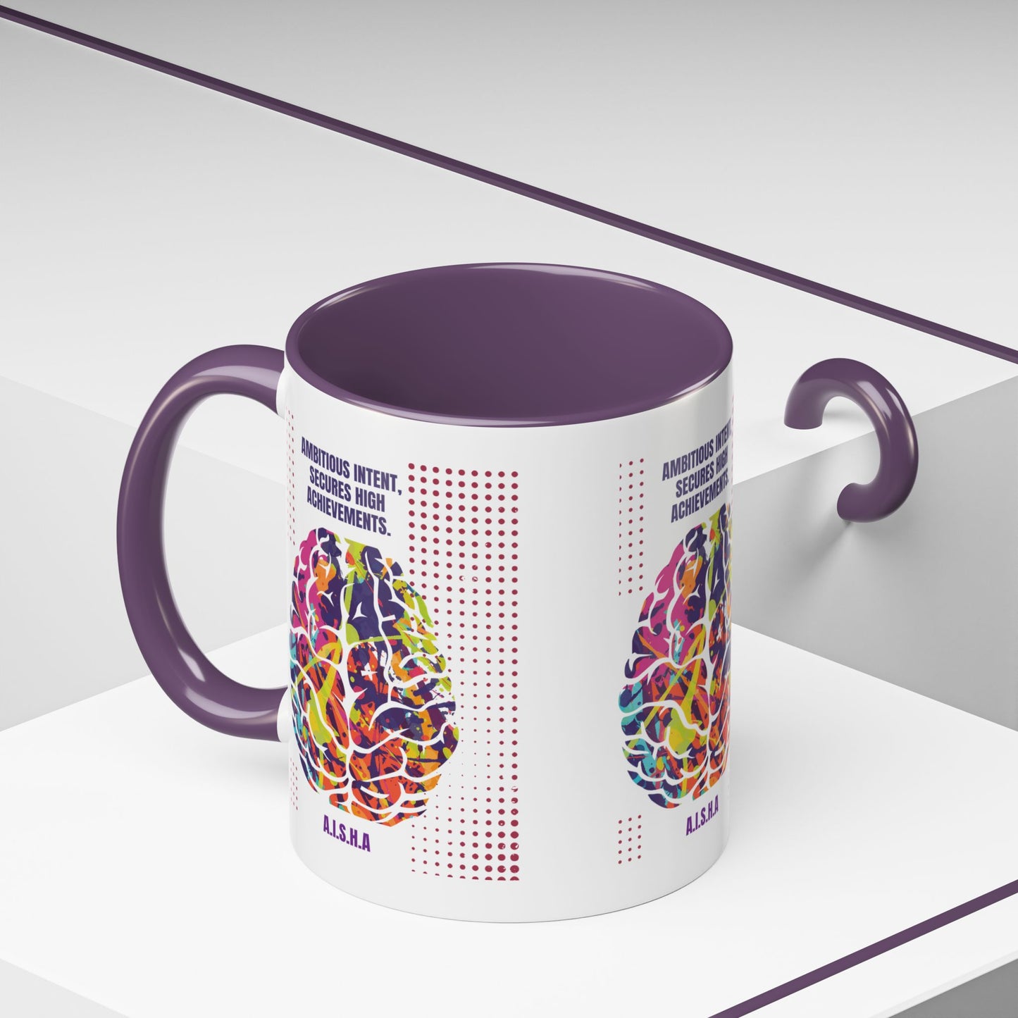 Personalized Initial Brain Accent Coffee Mug
