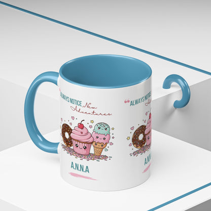 Personalized Initial Sweet Treat Accent Coffee Mug