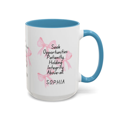 Personalized Pink Bow Accent Coffee Mug