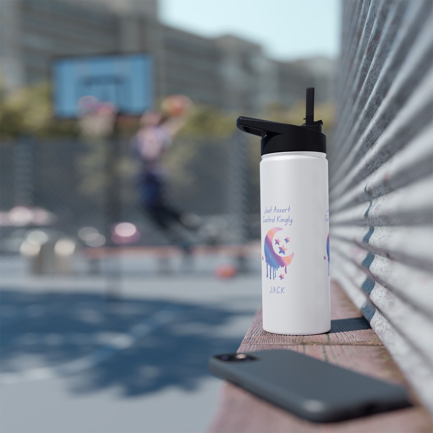 Personalized Initial Quote Moon Dripping Stainless Steel Water Bottle