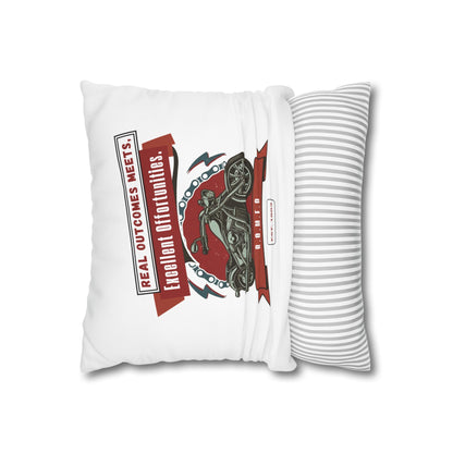 Personalized Initial Quote Motorcycle — Custom Sayings on Square Poly Canvas Pillowcase