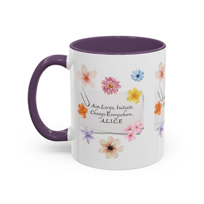 Personalized Floral Clip Note Accent Coffee Mug