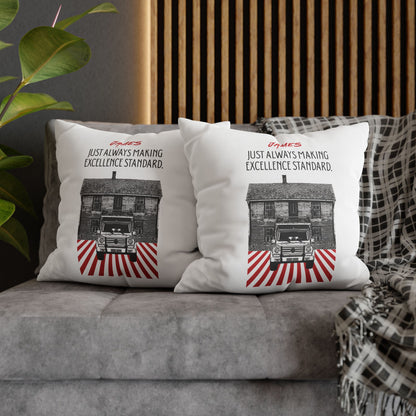 Personalized Initial Quote Vintage Car — Custom Sayings on Square Poly Canvas Pillowcase