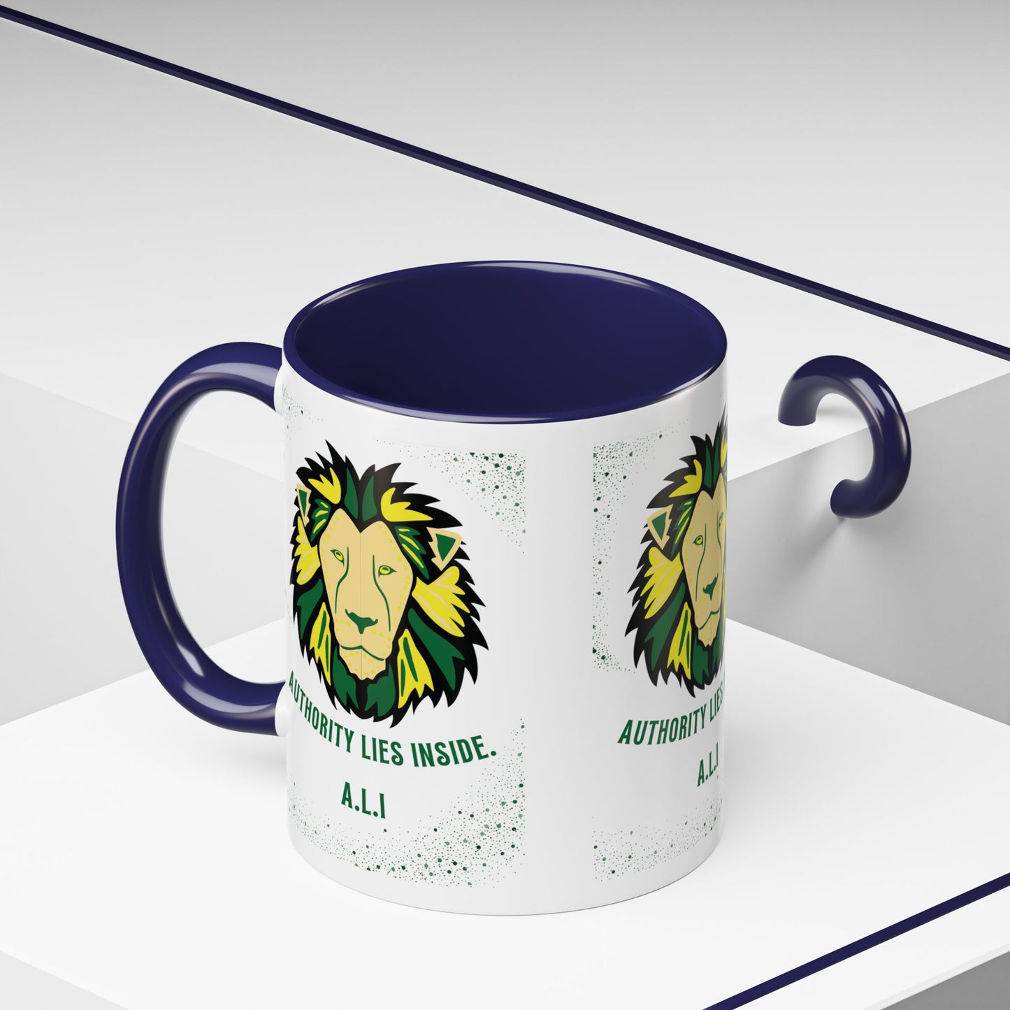 Personalized Initial Lion Accent Coffee Mug