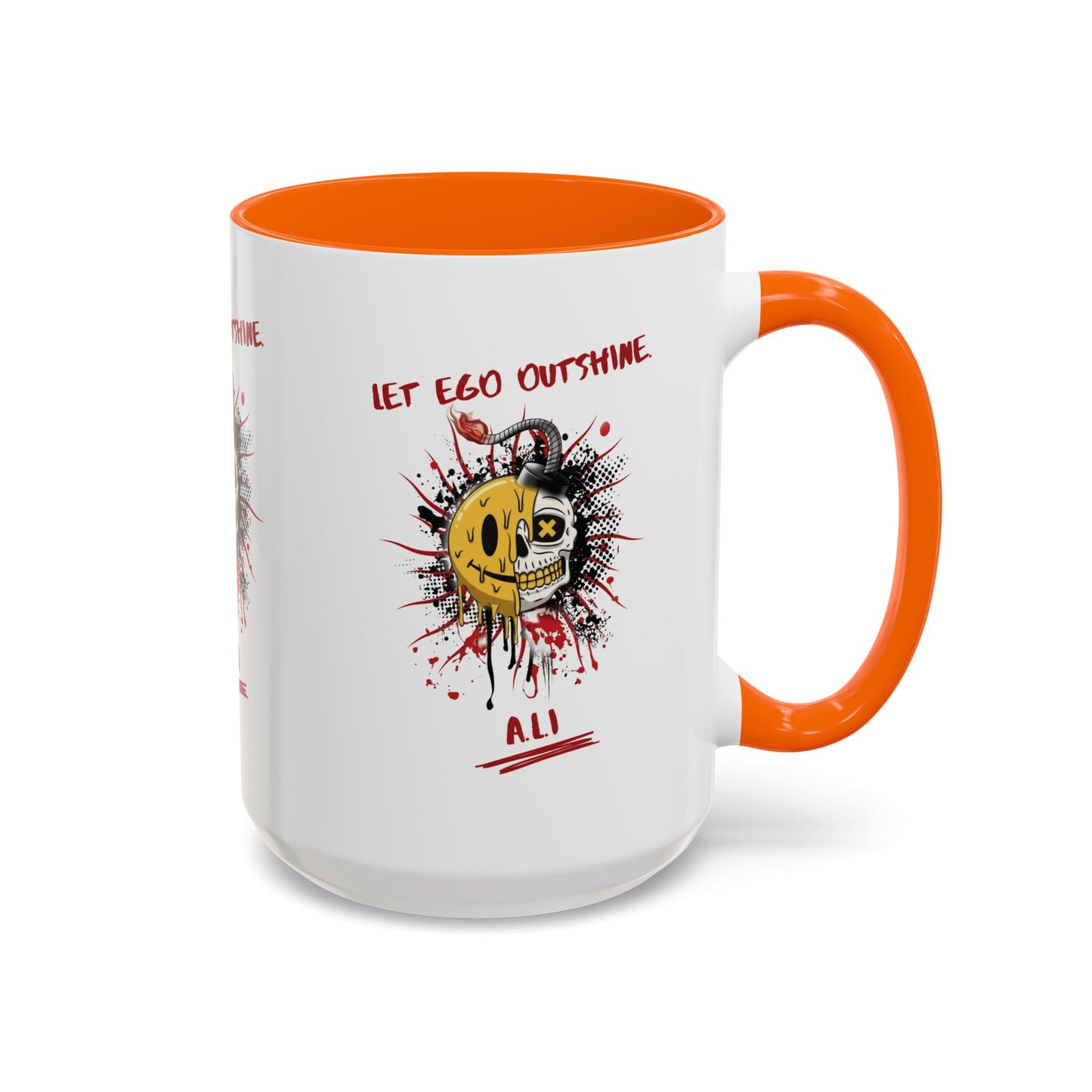 Personalized Split Smile Skull Accent Coffee Mug