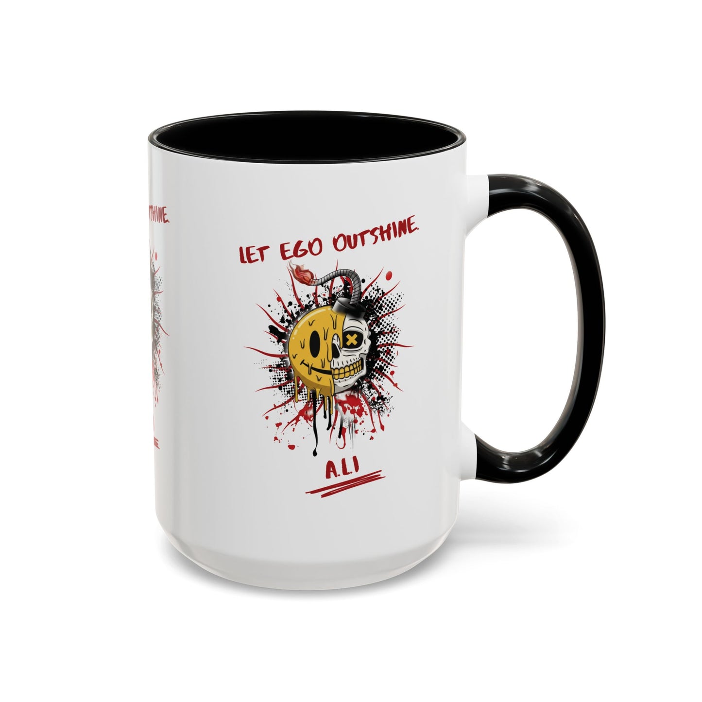 Personalized Split Smile Skull Accent Coffee Mug
