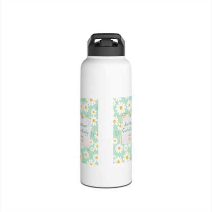 Personalized Initial Quote Floral Note Stainless Steel Water Bottle