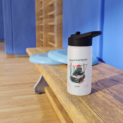 Personalized Initial Quote Dinosaur Car Stainless Steel Water Bottle