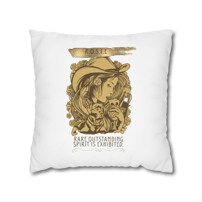 Personalized Initial Quote Golden Girl — Custom Sayings on Square Poly Canvas Pillowcase