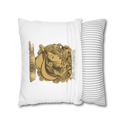 Personalized Initial Quote Golden Girl — Custom Sayings on Square Poly Canvas Pillowcase