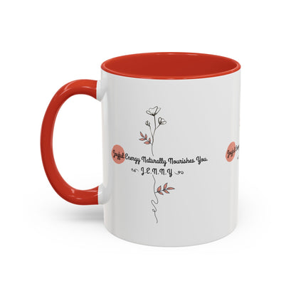 Personalized Initial Floral Minimalist Accent Coffee Mug