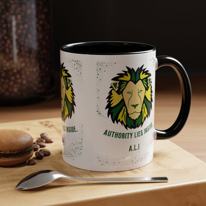 Personalized Initial Lion Accent Coffee Mug