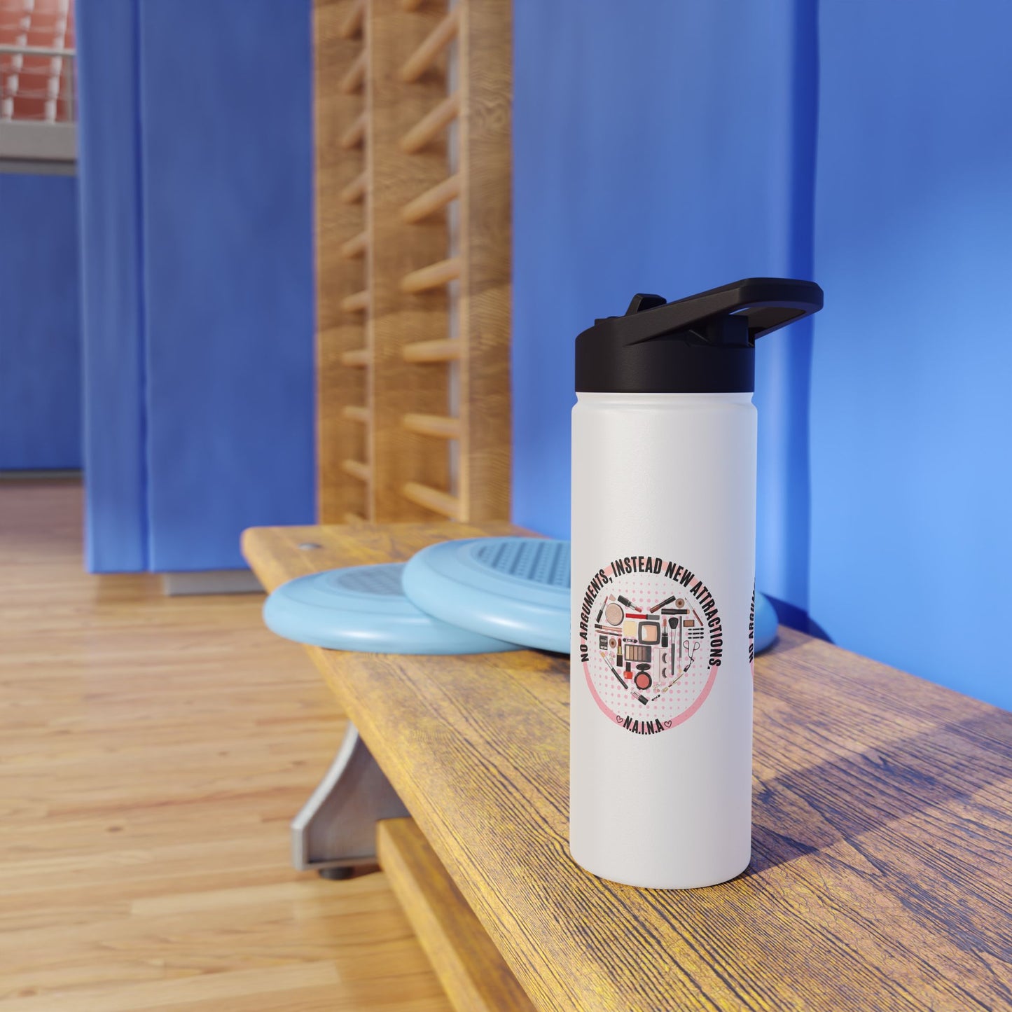 Personalized Initial Cosmetic Heart Controller Stainless Steel Water Bottle