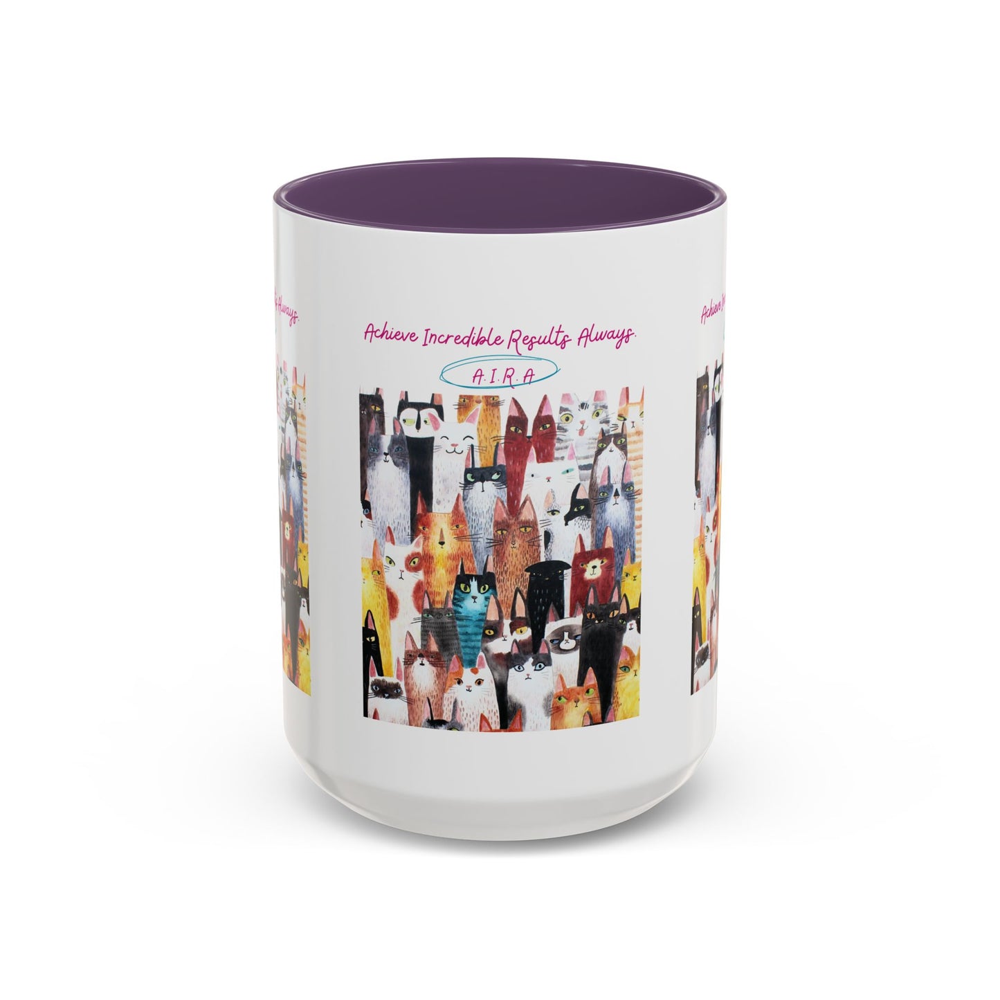 Personalized Initial Cat Collage Accent Coffee Mug